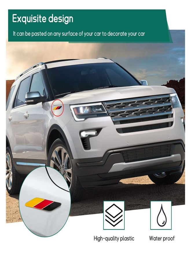 Dickno 2 PCS 3D Tricolor Flag Emblem, Aluminum Car Front Fender Badge Sign Emblem, Auto Stickers and Declaration Decals, Universal Exterior Decor Accessories for All Vehicles (Germany) - Image 4